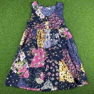 Vintage 90s Wonderland Fashions Girl Patchwork Floral Midi Dress Sz 10